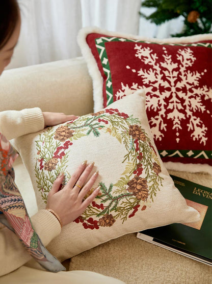 Winter Evergreen Throw Pillow Cover