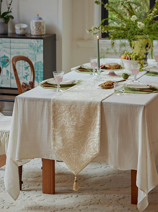 Cream White Table Runner