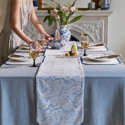 Celeste Table Runner in Soothing Blue