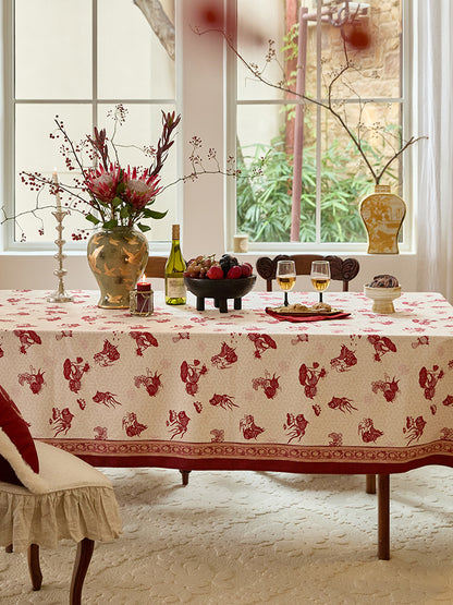 Auspicious Koi Lotus Tablecloth