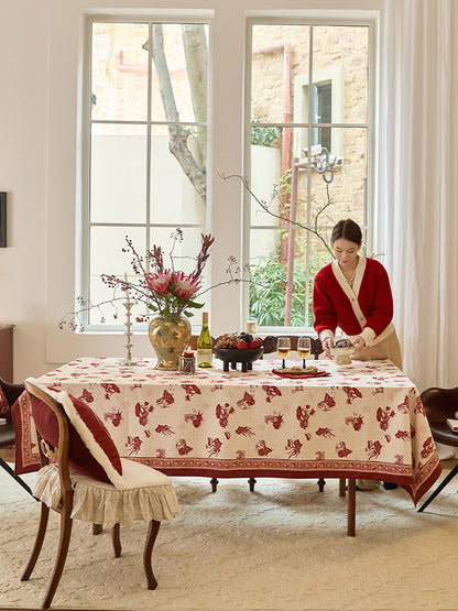 Auspicious Koi Lotus Tablecloth