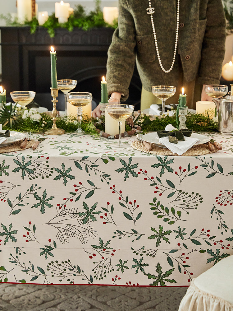 Evergreen Textured Tablecloth