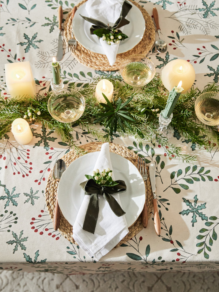 Evergreen Textured Tablecloth