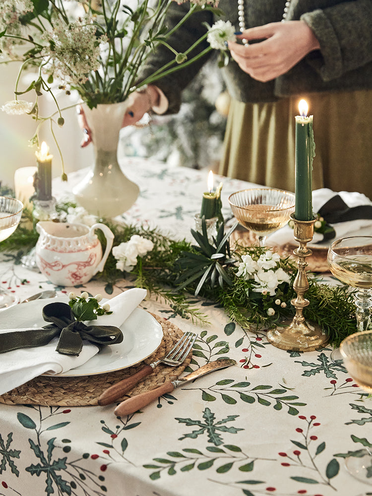 Evergreen Textured Tablecloth