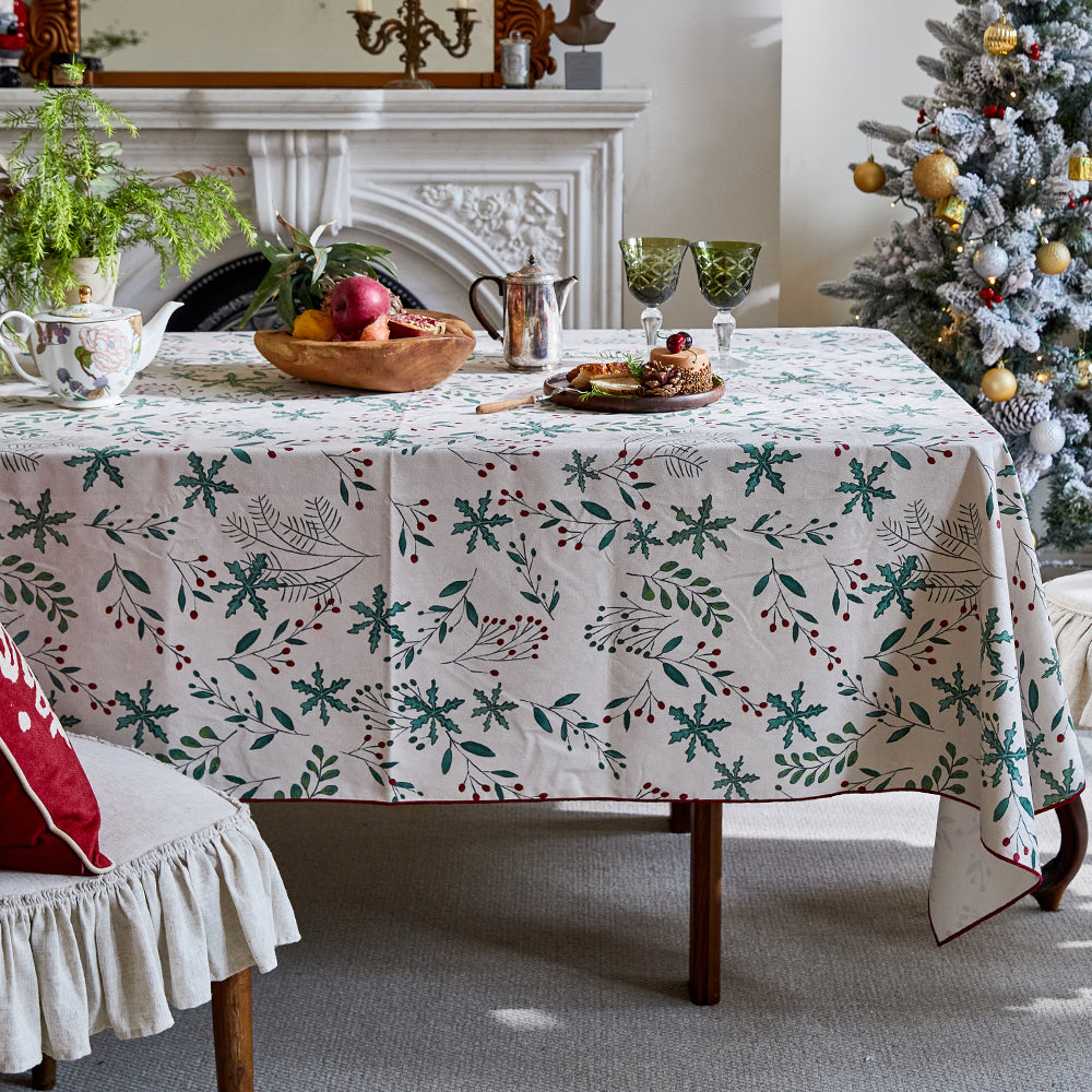 Everly Custom Size Holly Print Tablecloth