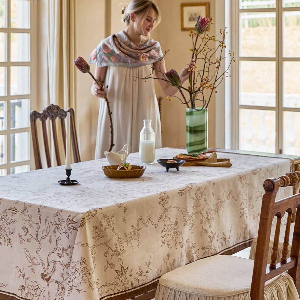 Finnis Floral Print Waterproof Tablecloth