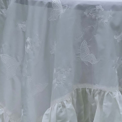 Celestine Graceful Ruffled Lace Butterfly Tablecloth