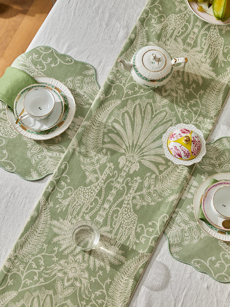 Green Giraffe Table Runner