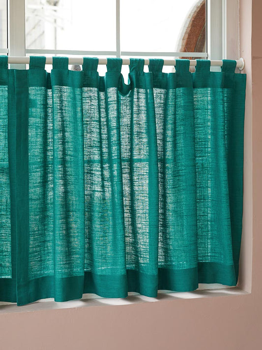 Emerald Green Linen Curtain