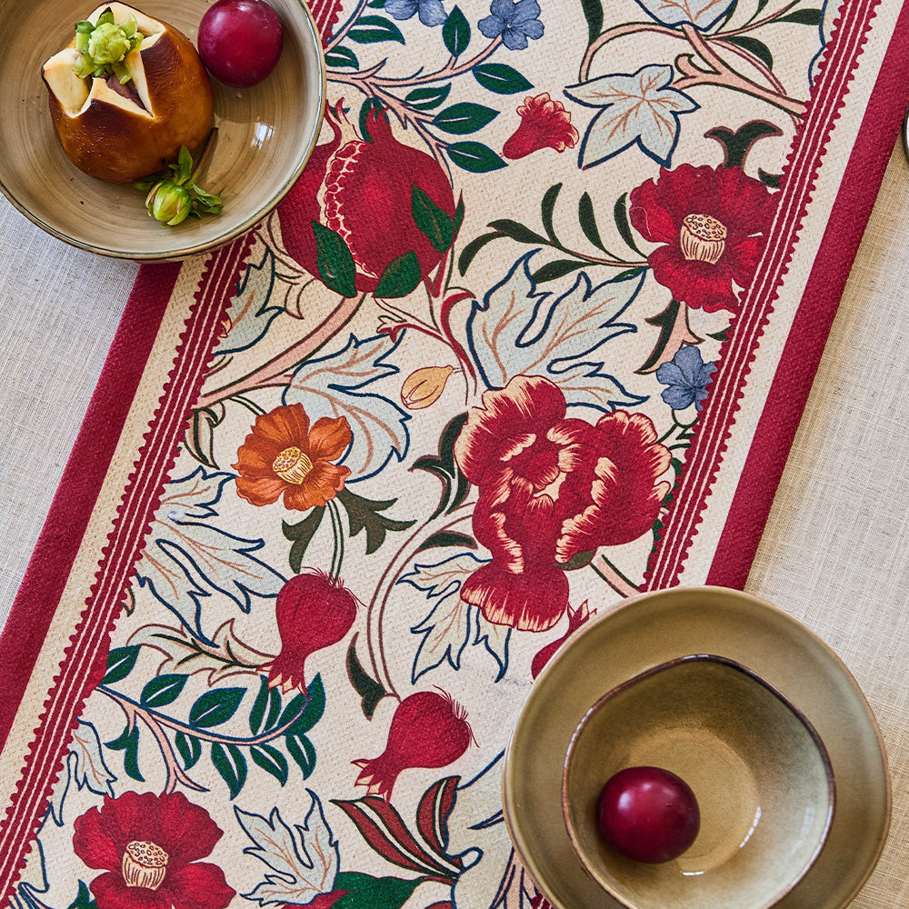 Guava Warm Tone Printed Table Runner