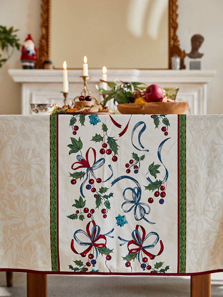 Holly Ribbon Tablecloth