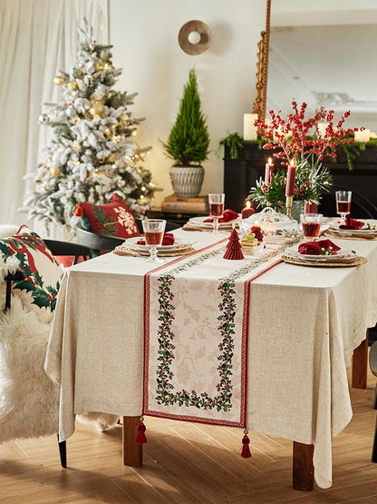 Holly Garland Table Runner