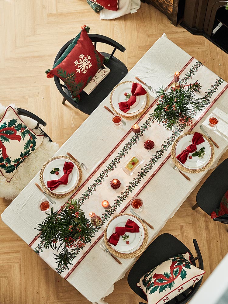 Holly Garland Table Runner