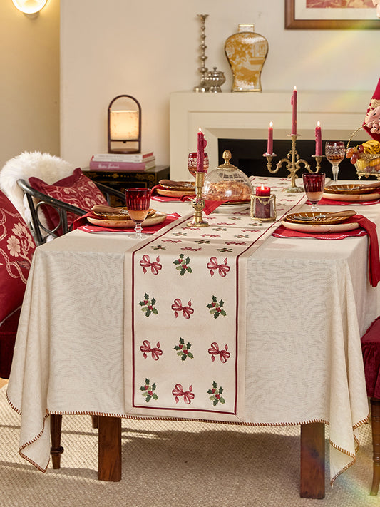 Holly Ribbon Table Runner