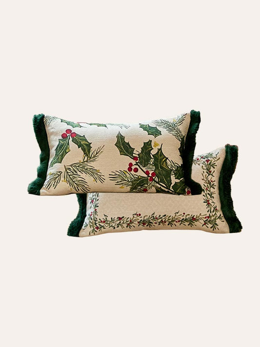 Winter Evergreen Throw Pillow Cover