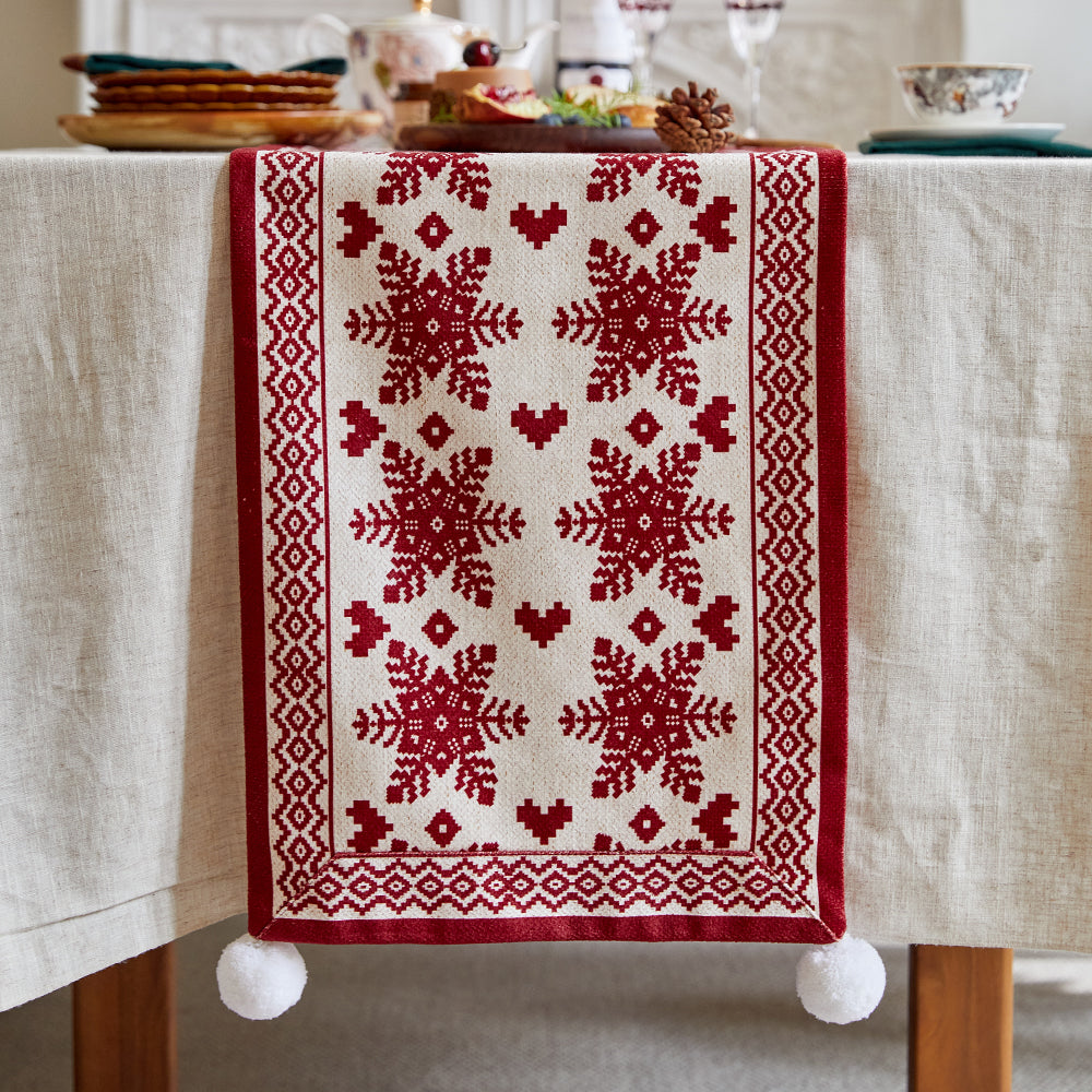 Ingrid Christmas Charm Snowflake Table Runner