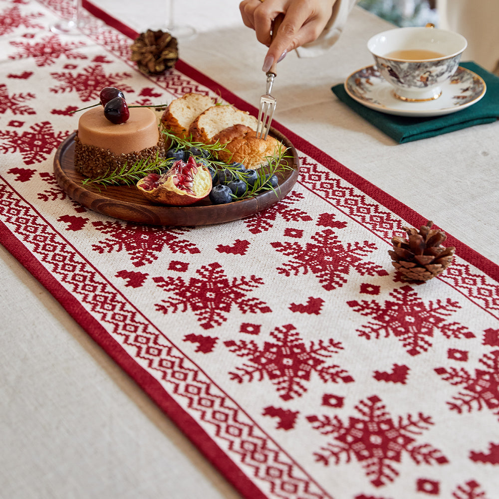 Ingrid Christmas Charm Snowflake Table Runner