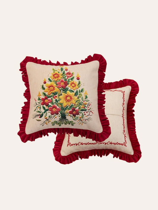 Jolly Floral Throw Pillow Cover