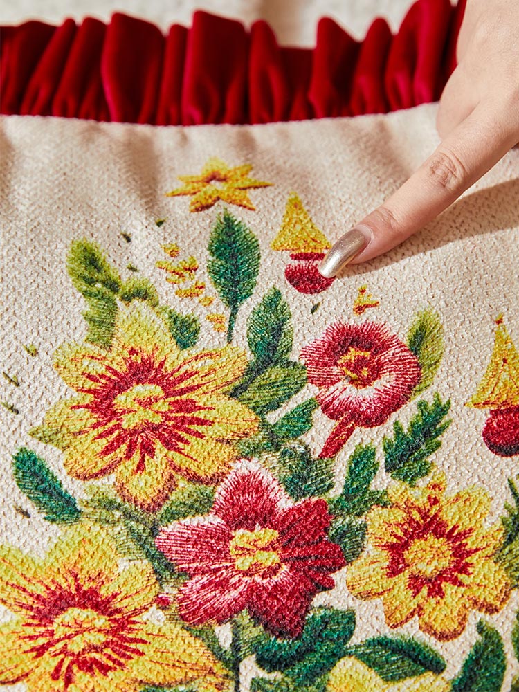 Jolly Floral Throw Pillow Cover