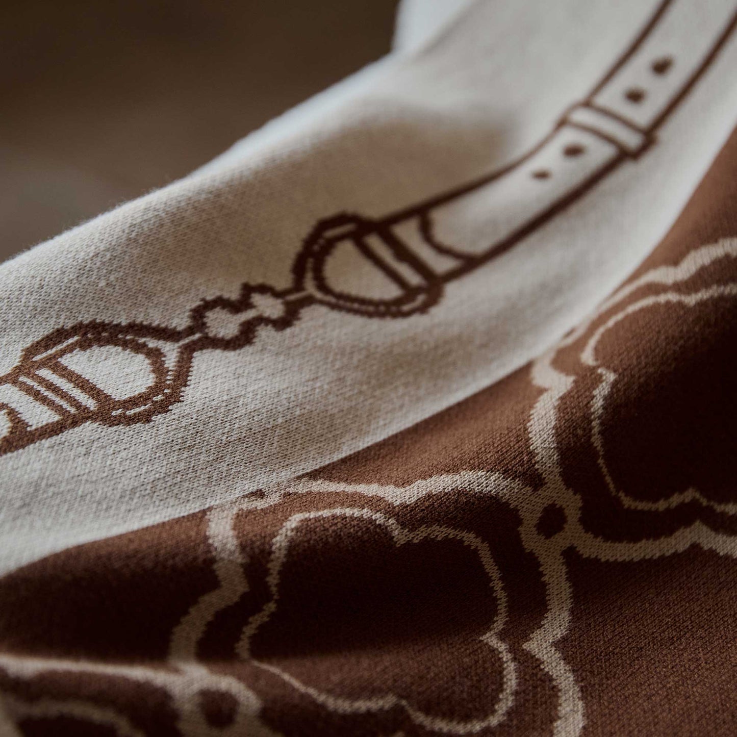 Misty Luxurious Brown Knit Cotton Blanket