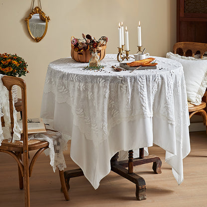 Aurelia Modern Simple White Lace Tablecloth