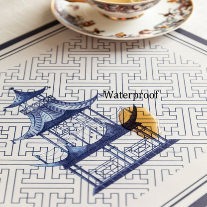 Nabis Retro Blue and White Porcelain Pattern Placemat