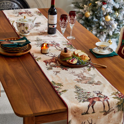 Nabis Christmas Reindeer Printed Custom Table Runner