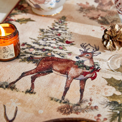 Nabis Christmas Reindeer Printed Custom Table Runner