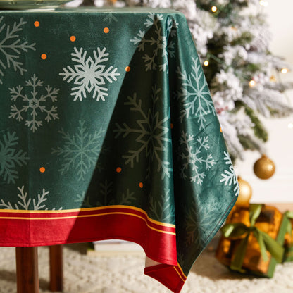 Nabis Christmas Forest Green Snowflake Custom Tablecloth