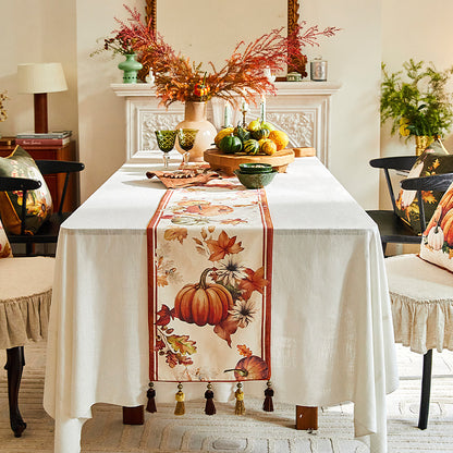 Orange Table Runner Thanksgiving Décor