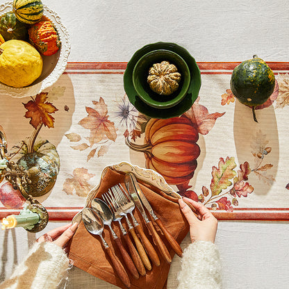 Orange Table Runner Thanksgiving Décor