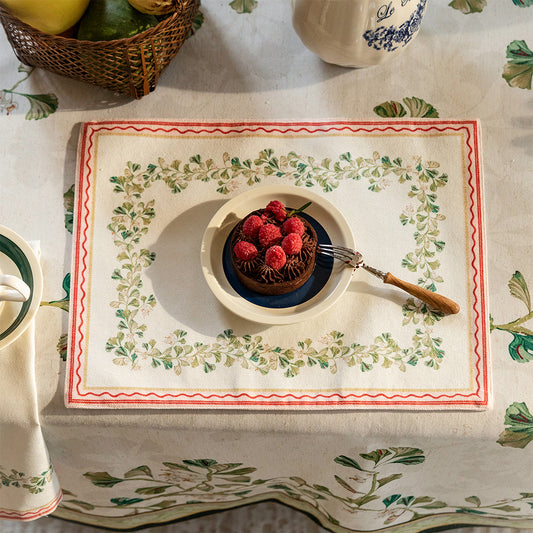 Daisy Pastoral Ginkgo Print Placemat & Napkin