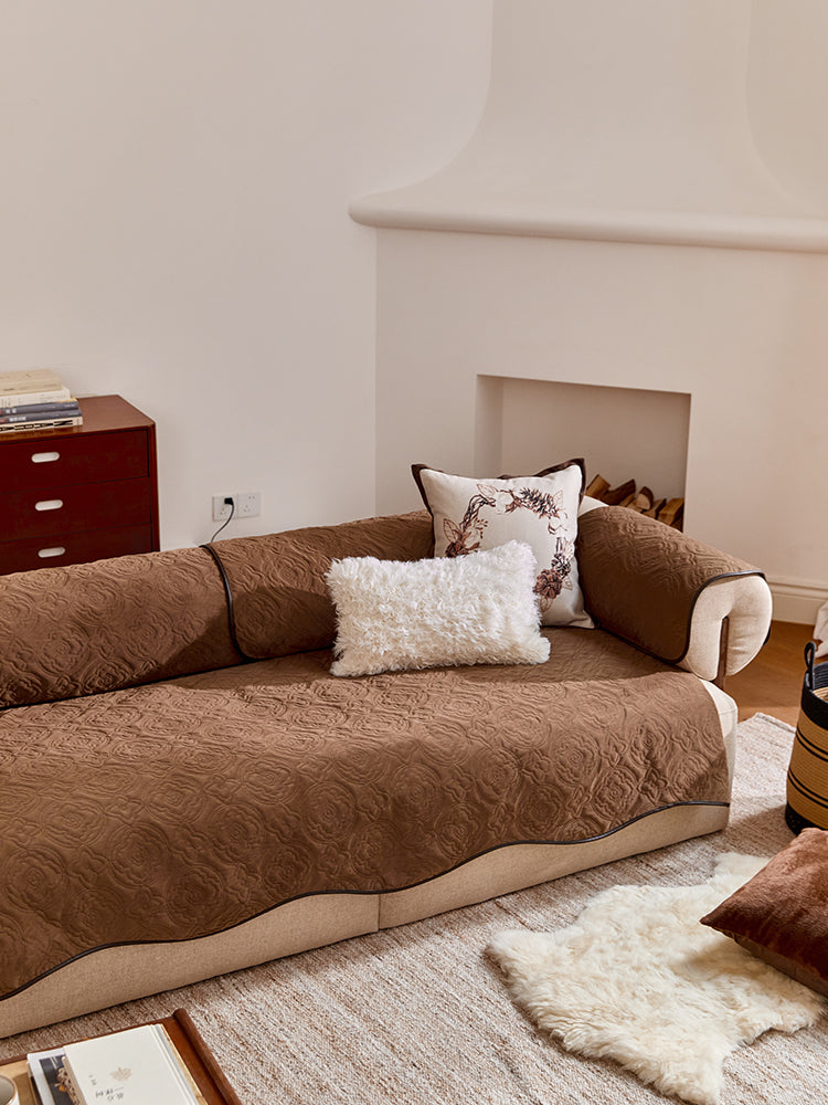 Brocade Floral Sofa Cover