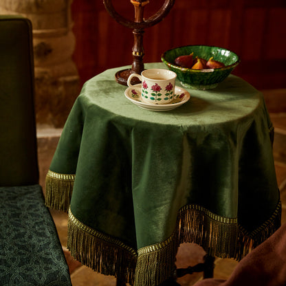 Viridian Retro Christmas Dark Green Tablecloth