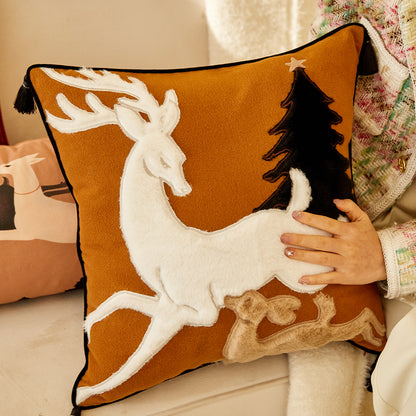 Rudolph Reindeer Christmas Pillow Cover Handmade