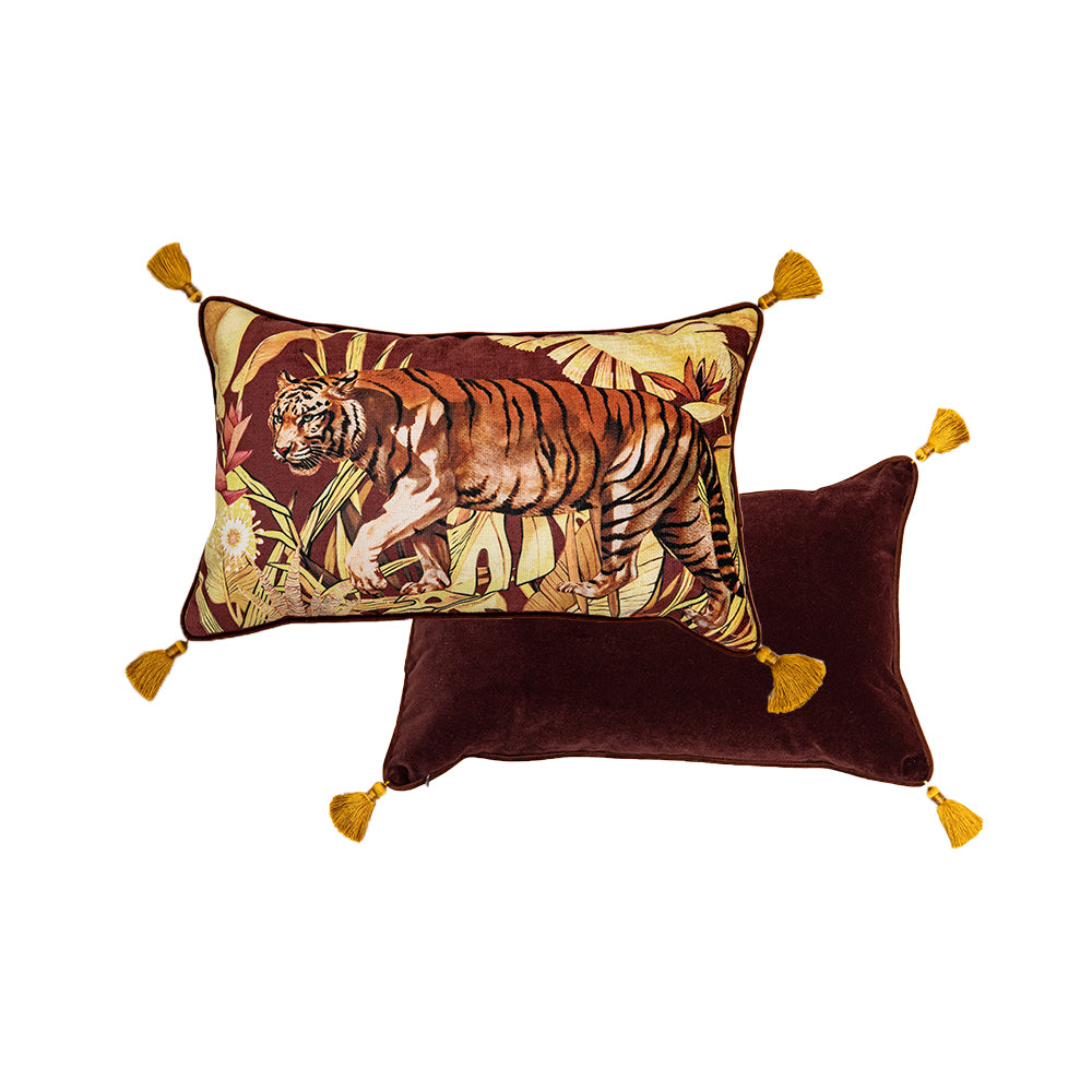 Rajah Safari Printed Tiger Throw Pillow Cover