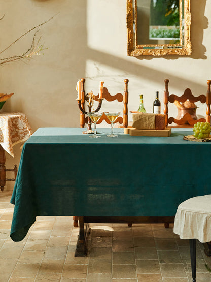 Solid Color Linen Tablecloth