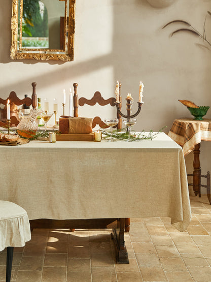 Solid Color Linen Tablecloth