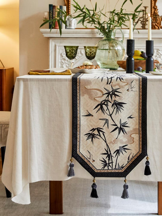 Swallows and Bamboo Table Runner