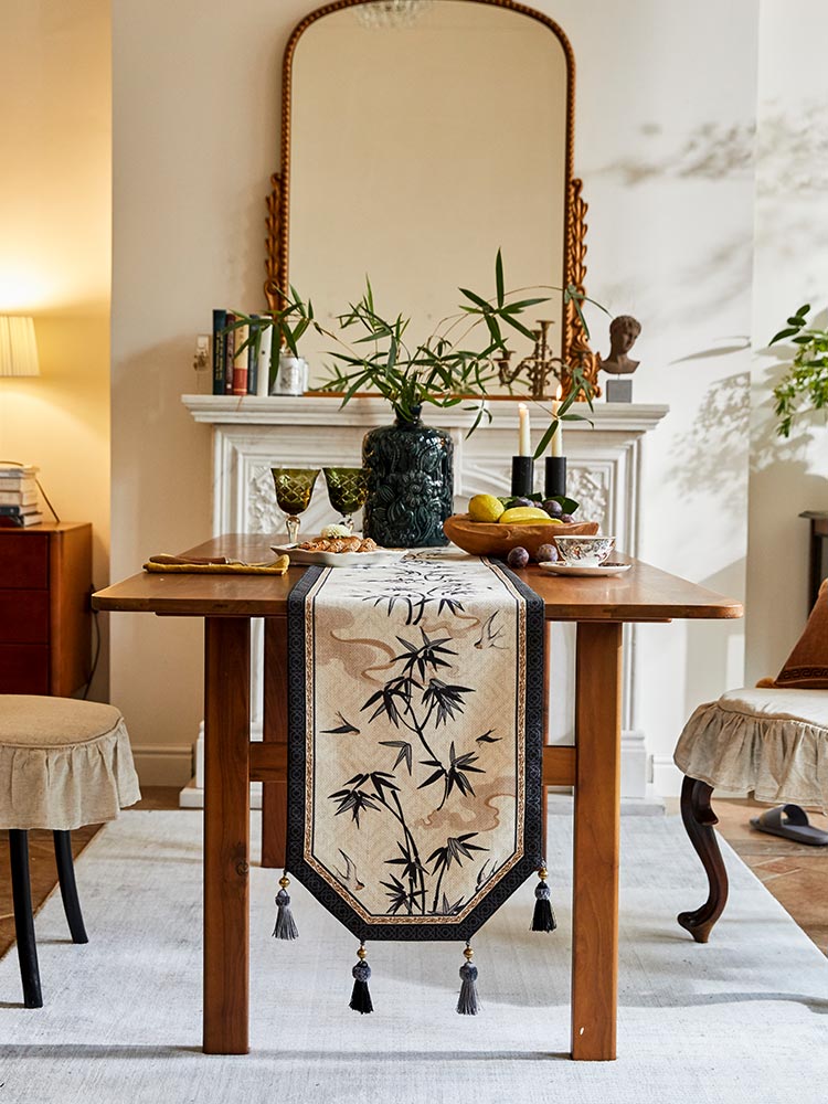 Swallows and Bamboo Table Runner