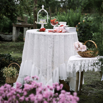 Elodie Ruffle Lace Wedding Tablecloth