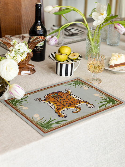 PU Leather Tiger Placemat