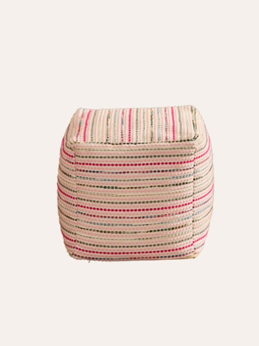 Vibrant Jacquard Pouf Cover
