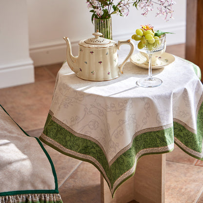 Vily Green Waterproof Print Side Tablecloth