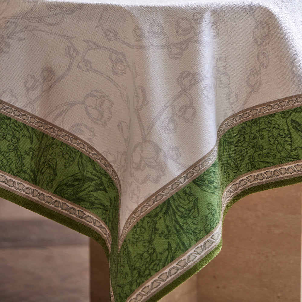 Vily Green Waterproof Print Side Tablecloth