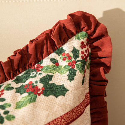 Vivienne Holly Berry Christmas Pillow Cover