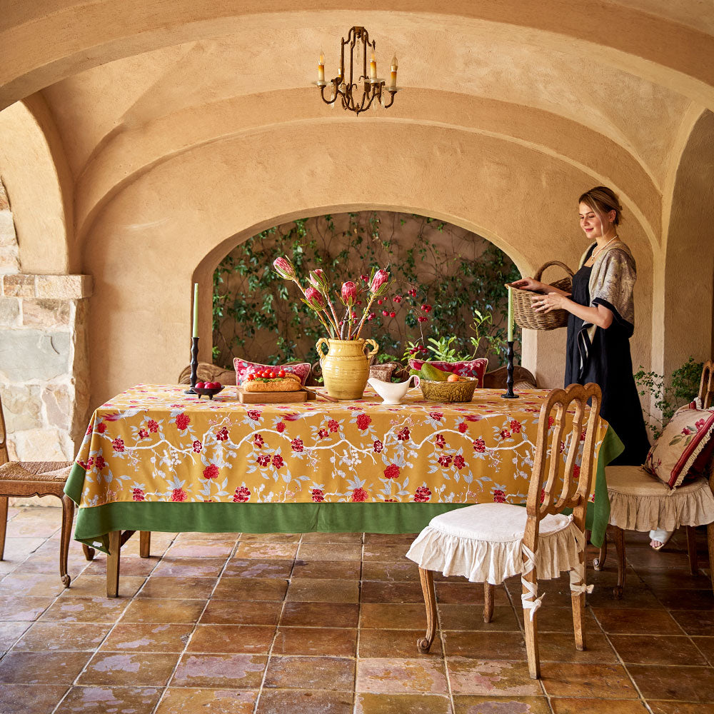 Marigold Custom Gold Dining Christmas Tablecloth