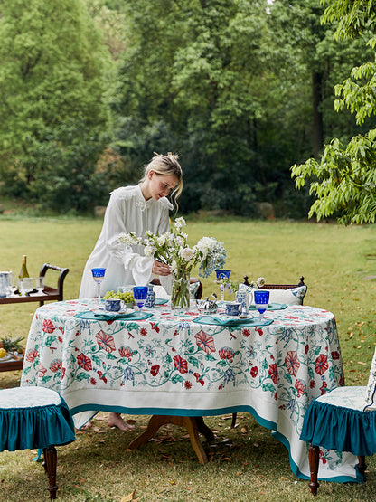 Trumpet Flower Linen Tablecloth