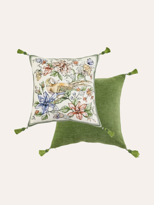 Green Velvet Throw Pillow Cover