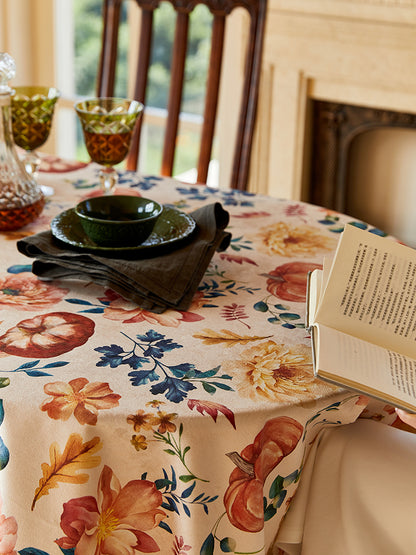 Pumpkin Floral Tablecloth